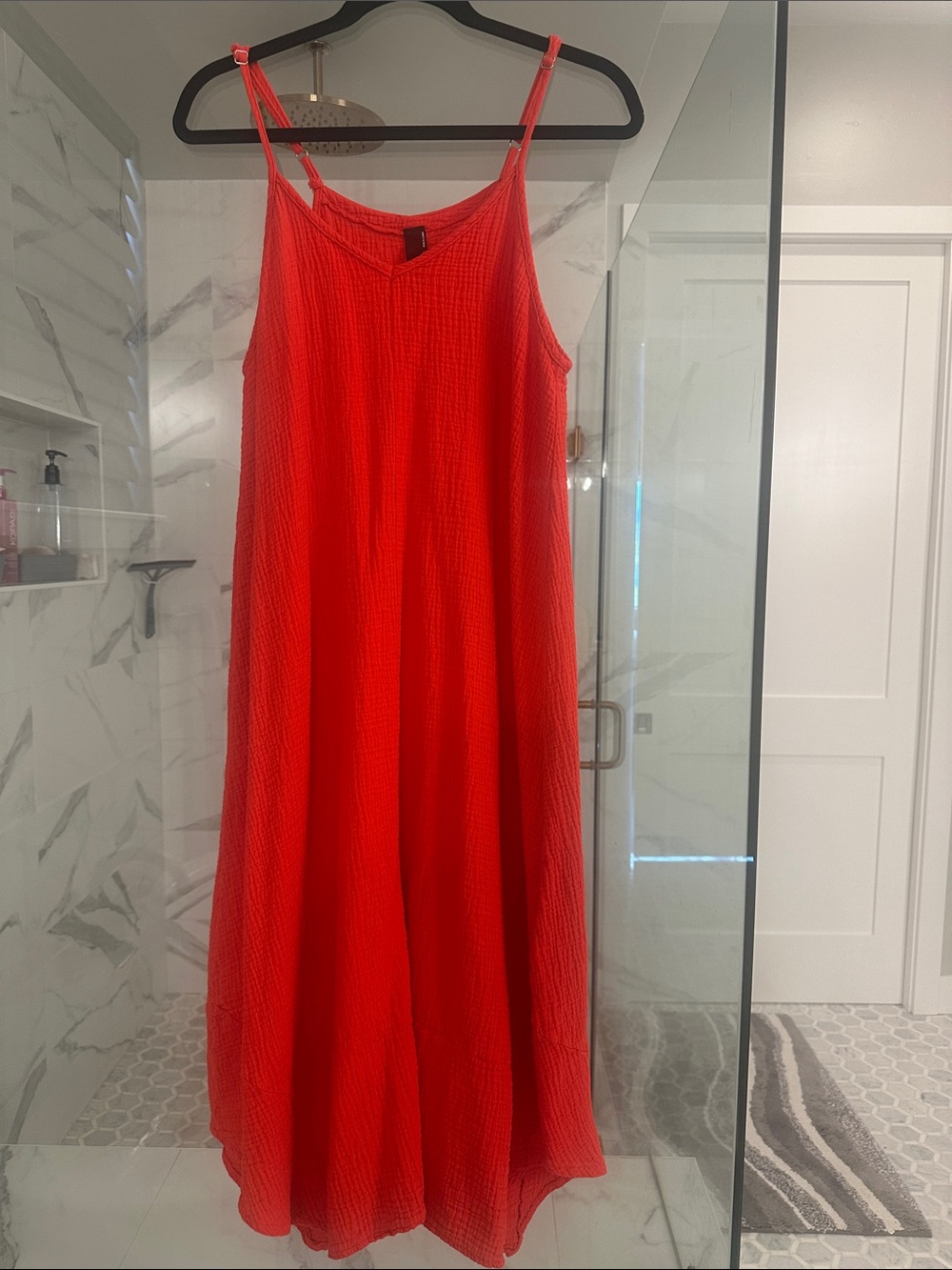 bobi Red Sleeveless Maxi Slip Dress